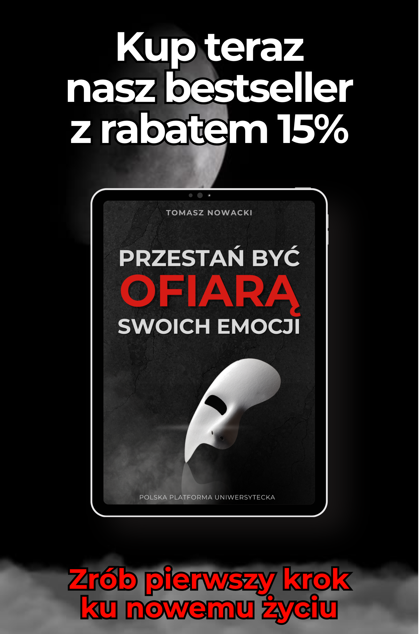 okładka książki - mroczna, czerń, czerwień